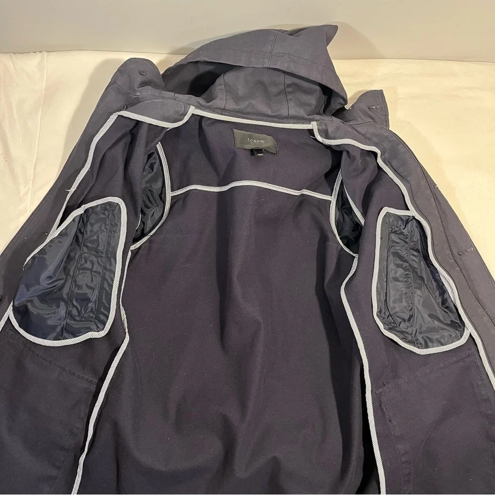 J. Crew Basket Weave Cotton Jacket Navy Blue 09619 Size XS